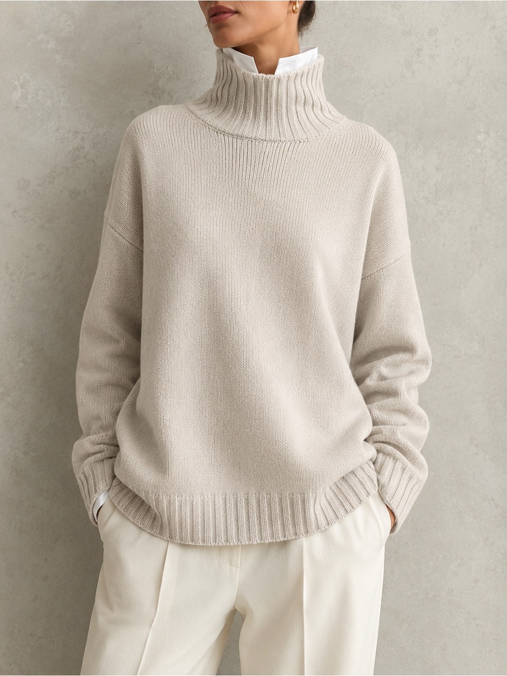 LIKE NEW Tuckernuck Oatmeal Removable Popped Collar Dickey Sweater XXXL